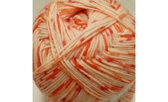 Lungauer Sockenwolle, Winterweiss mit Orange und Rot